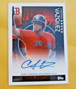 Christian Vazquez 2019 Topps Uk On Demand London Series Auto Card Red Sox Sp