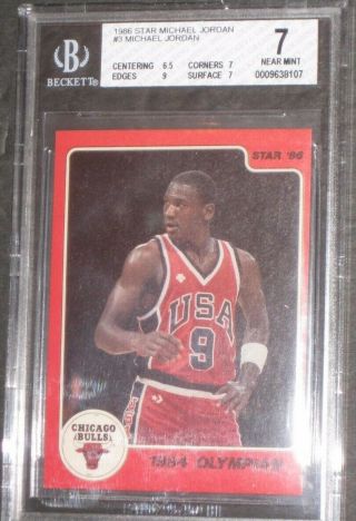 1986 Star Michael Jordan Rookie Basketball Card Bgs 7 Nm 3 Chicago Bulls Rc$$
