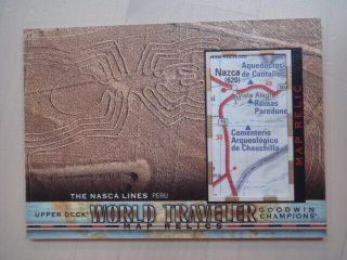 2019 Ud Goodwin Champions World Traveler Map Relic The Nazca Lines Peru 1:537 Sp