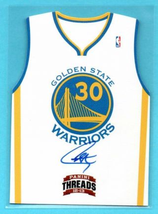 2012 - 13 Panini Threads Jersey Die - Cut Stephen Curry Sp On - Card Auto - Warriors
