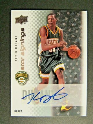 2008 - 09 Upper Deck Kevin Durant Star Signings Auto Rookie Warriors Basketball