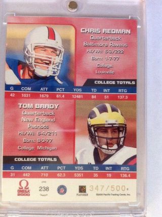 Tom Brady 2000 Pacific 