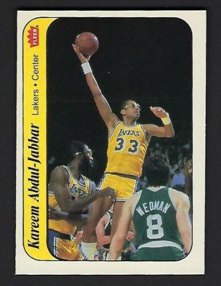 1986 - 87 Fleer Kareem Abdul - Jabbar Sticker 1 Los Angeles Lakers