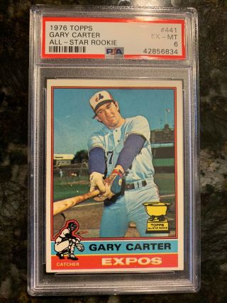 Psa 6 - 1976 Topps Gary Carter Expos 441 Baseball Card
