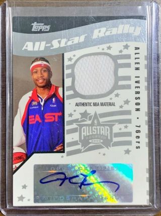 2006 - 07 Topps Big Game All - Star Rally Jerseys Autograph Allen Iverson 108/199