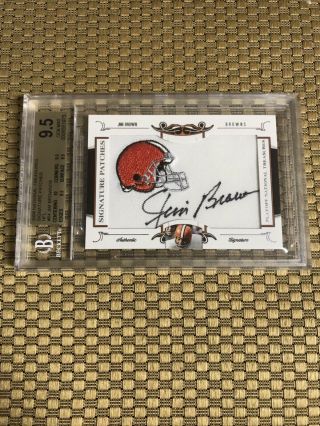 2008 National Treasures Signature Patches Jim Brown 23/26 Auto Patch Bgs 9.  5 / 9