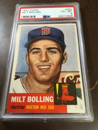 1953 Topps Milt Bolling 280 Psa 6 Ex - Mt Looks Like Psa 8??