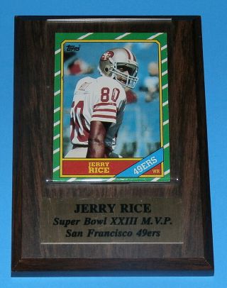 Jerry Rice Rookie Card Topps 1986 161),  Bowl Plaque Nm