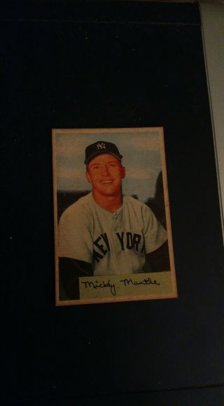 1954 Hof Mickey Mantle Ny Yankees Bowman Baseball Card 65 Must Read