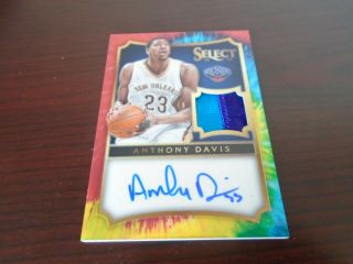 Anthony Davis 14 - 15 Select 2 Clr Tie Dye Patch Auto Autograph 60 1/25