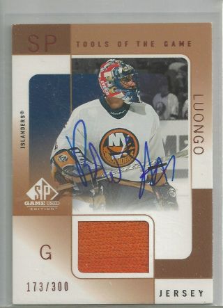 00 - 01 Sp Game Tools Of The Game Auto Bronze - R.  Luongo Auto & Jersey /sp