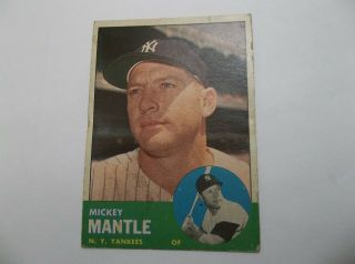 1963 Topps Baseball 200 Mickey Mantle - York Yankees