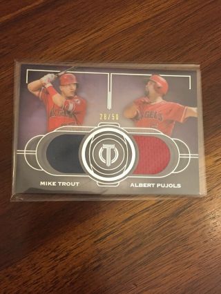 2019 Topps Tribute Mike Trout Albert Pujols Dual Game Relics Dr - Tp 28/50