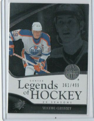 11 - 12 Ud Spx Legends Of Hockey /499 Wayne Gretzky Edmonton Oilers