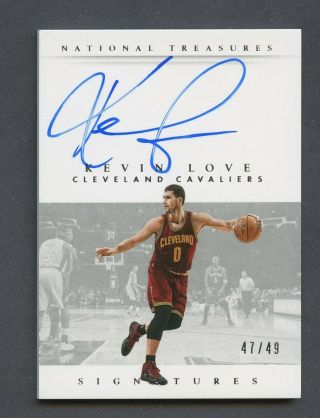 2014 - 15 National Treasures Kevin Love Signed Auto 47/49 Cleveland Cavaliers