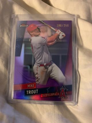 2019 Topps Finest Mike Trout Purple Refractor Parallel ’d 186/250 - Angels