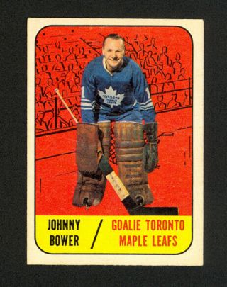 1967 - 68 Topps Hockey Johnny Bower 76 - Toronto Maple Leafs - Vg - Ex