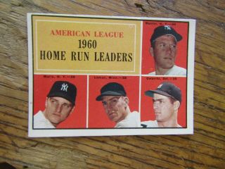 1961 Topps 44 Al Home Run Leaders Mickey Mantle Roger Maris Estate Found