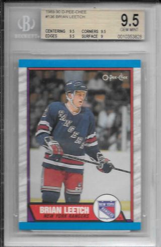 Brian Leetch 1989 - 90 O - Pee - Chee Rookie Bgs 9.  5 One Of The Greatest Nyranger