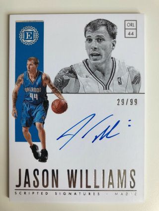 18 - 19 Encased Scripted Signatures Jason Williams Autograph Auto Card 29/99