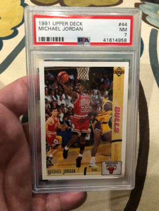 Michael Jordan: 1991 - 92 Upper Deck 44 - Chicago Bulls - Graded Psa 7 Hof