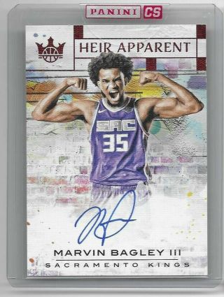 Marvin Bagley Iii Rc 2018 - 19 Panini Court Kings Heir Apparent Auto Ruby 9/99