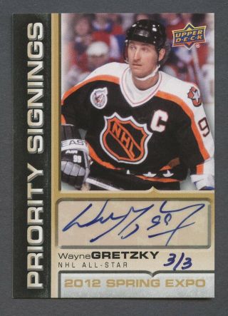 2012 Upper Deck Spring Expo Priority Signings Wayne Gretzky Hof Auto 3/3