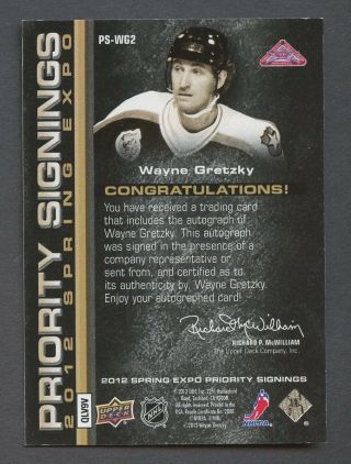 2012 Upper Deck Spring Expo Priority Signings Wayne Gretzky HOF AUTO 3/3 2