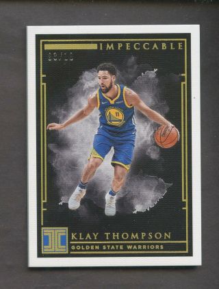 2018 - 19 Panini Impeccable Gold Klay Thompson Golden State Warriors 3/10