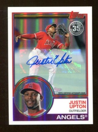 Justin Upton 2018 Topps Chrome 1983 Auto Refractor 35/50 Angels 46296