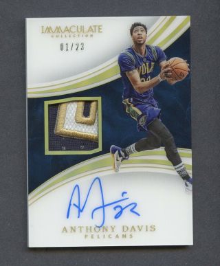 2015 - 16 Flawless Acetate Anthony Davis Pelicans 3 - Color Patch Auto 01/23