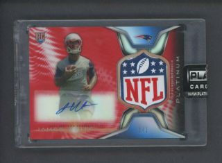 2014 Topps Platinum Red Refractor James White Rpa Rc Nfl Shield Patch Auto 1/1