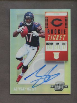 2018 Contenders Optic Prizm Rookie Ticket Anthony Miller Rc Auto Bears
