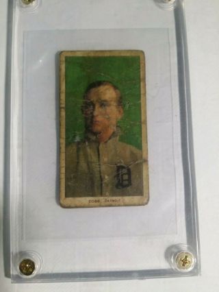 1909 T206 Ty Cobb Green Portrait Piedmont Back 2