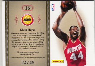 2011 Nationsl Treasures Signature Patches Elvin Hayes Auto 16 24/49 2