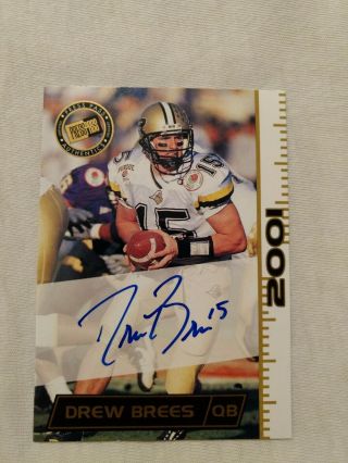 2001 Press Pass Drew Brees Rookie Rc Auto Autograph Passing Records 2 Listing