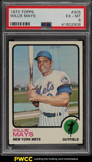 1973 Topps Willie Mays 305 Psa 6 Exmt (pwcc)
