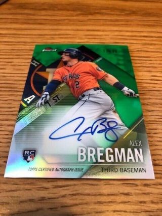 2017 Topps Finest Abr Alex Bregman Houston Astros Autographed Green 71/99