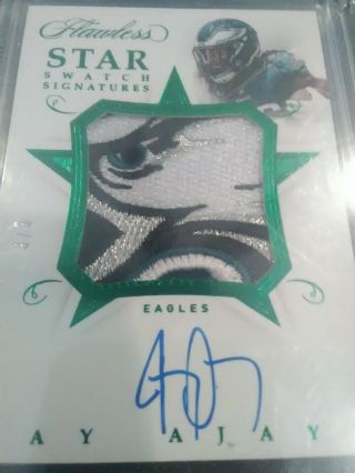 2018 Flawless Jay Ajayi Auto Logo Patch 3/5 Eagles Nasty Speaks For Itself
