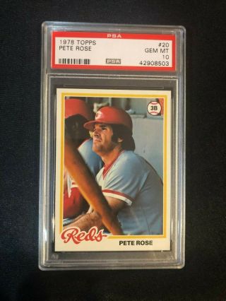 1978 Topps 20 Pete Rose - Psa 10 - Gem