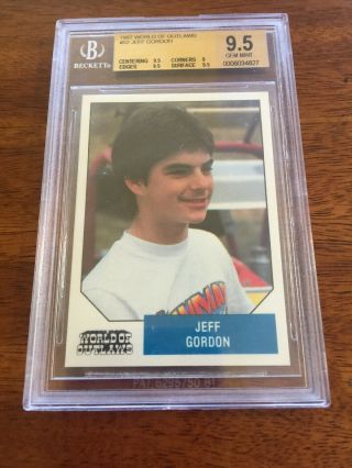 1987 World Of Outlaws 52 Jeff Gordon Rookie Rc Bgs 9.  5 Only 10,  000 Made Hof