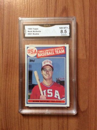 1985 Topps Mark Mcgwire Rookie Card 401.  Graded 8.  5 Nm - Mt,