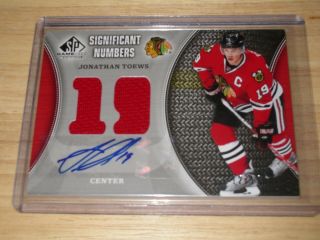 09 - 10 Sp Game Significant Numbers Jonathan Toews Auto 12/19 Sn - Jo