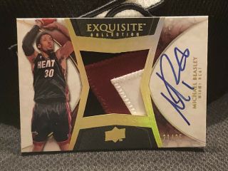 21/25 Michael Beasley 2008 - 09 Ud Exquisite Autograph Auto Limited Logos Patch