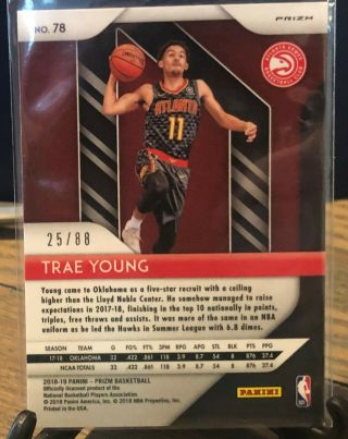 2018/19 Panini Prizm Rookle Red Choice Trae Young 25/88 78 2