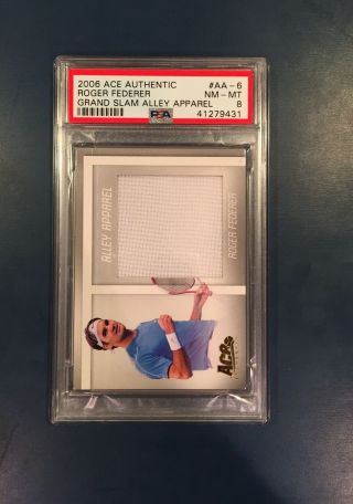 2006 Ace Authentic Grand Slam Alley Apparel Aa6 X/100 Roger Federer Psa 8