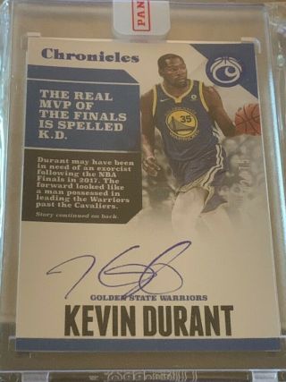 Kevin Durant Autograph 2017 - 18 Panini Chronicles Auto Warriors Sp 02/75