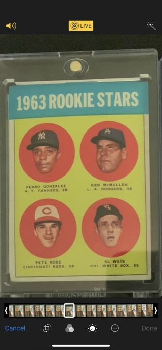 1963 Topps Pete Rose Rookie And Taking Offers On 1959 Reds Team Signed Ball
