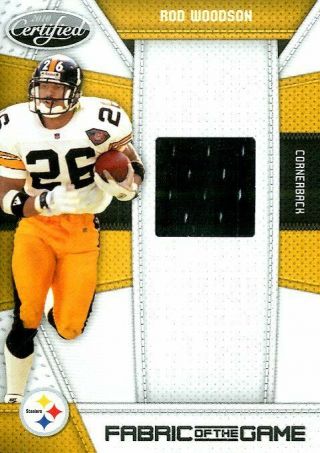 2010 Certified Fabric Of The Game Football Card 125 Rod Woodson Jersey /250