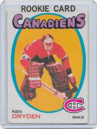 1971 - 72 Opc O - Pee - Chee Hockey Ken Dryden Rc Rookie Card Ex - Canadiens